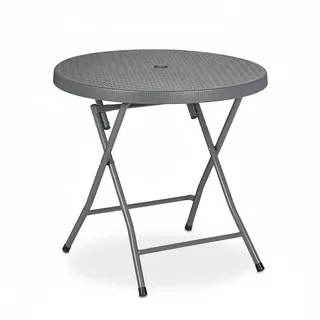 Relaxdays Gartentisch Ø 80 x 74 cm Grau