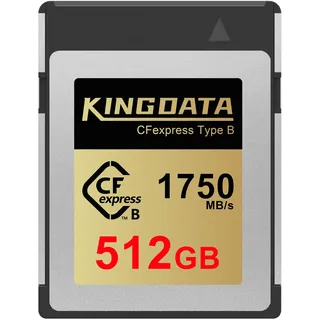 KINGDATA CFexpress Typ B 512GB, bis zu 1750 MB/s Lesen, CF Express Type B Karte Speicherkarte für Kamera, Perfekt für RAW Aufnahmen & 8K Videos