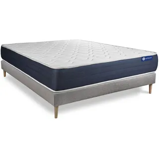 BETT Actilatex sleep Latex und Memory-Schaum 140 x 220 cm h1 - Kit Bettgestell Grau