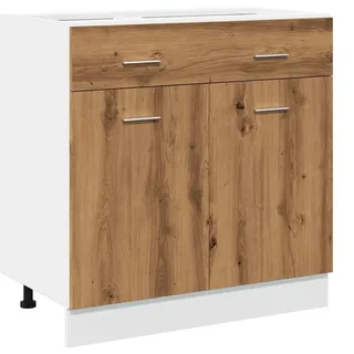 Heofavd Küchenunterschrank mit Schublade Lyon Artisan-Eiche 80x46x81,5 cm Küchenschrank aus Holzwerkstoff Beistellschrank für Stauraum und Küchenutensilien ohne Arbeitsplatte