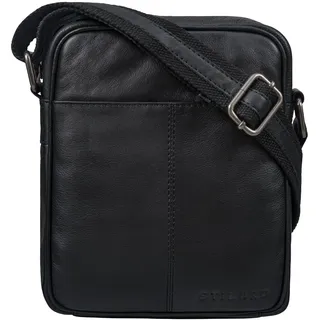 STILORD "Jude Herren Umhängetasche Klein Leder Vintage Tasche Messenger Bag Herrentasche zum Umhängen Crossbody Bag Echtleder Schultertasche Männer Farbe:schwarz - S