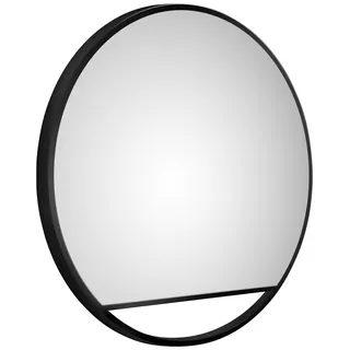 LED-Lichtspiegel TALOS Spiegel Gr. Ø 60 cm, schwarz (schwarz matt) Kosmetikspiegel rund, mit indirekter LED Beleuchtung in matt Ø 60 cm