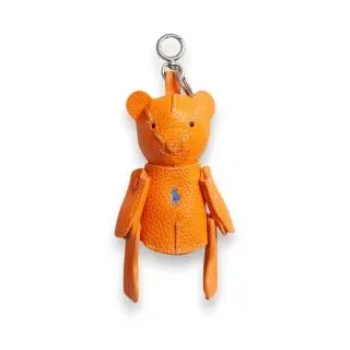 Polo Ralph Lauren für Damen. 427P13276006 Polo Bear Taschenanhänger aus Fell orange (OSFA), Lässig, Leder