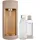 Beige + Glasflasche + PET-Flasche