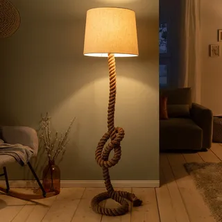 Maritime Stehlampe SEVEN SEAS 158cm Seil-Stehleuchte Leinenschirm Dekolampe