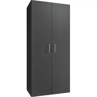 None MULTIRAUMKONZEPT Mehrzweckschrank 80 x 185 x 40 cm Grau Holznachbildung