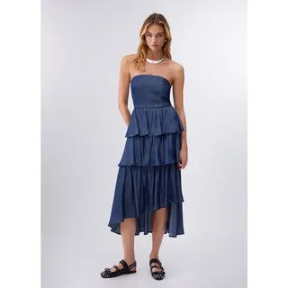 Liu Jo Jeanskleid CHAMBRAY - Midikleid Damen - Sommerkleid - locker - gerüscht blau L
