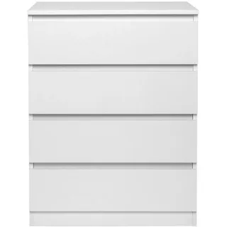 Kommode mit 4 Schubladen Sideboard weiß Anrichte holz - Weiß