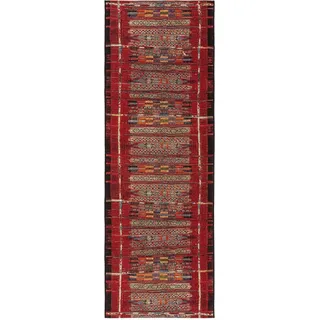 benuta nest Outdoor-Teppich 80 x 250 cm multicolor/rot