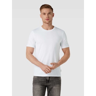 T-Shirt im unifarbenen Design Modell 'JAAMES', Weiss, XXL