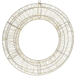 Home Styling Collection Dekorativer, Gold, Metall, Rund, 8x50x50 cm, Dekoration, Weihnachtsdekoration
