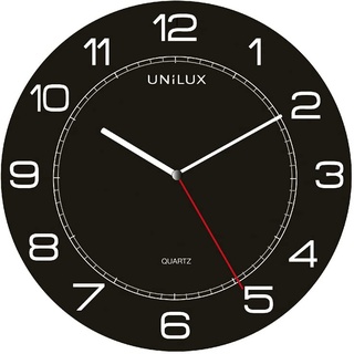 Unilux riesen Wanduhr Mega in schwarz, moderne, analoge Uhr für große Räume