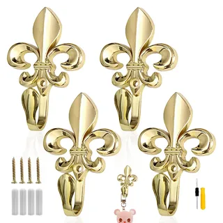GZLCEU 4 Stk Garderobenhaken,Vintage Kleiderhaken,Gold 93 * 60mm