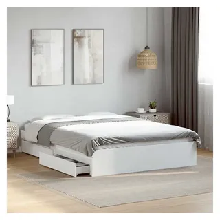 vidaXL Bettgestell mit Schubladen Weiß 120x200 cm Holzwerkstoff