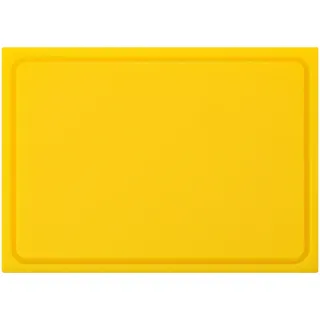 Muvell Schneidebrett Kunststoff HDPE500 | Gelb 35x25x2 cm | Schneidbrett | Gastro Profi HACCP Geflügel Küchenbrett | 1 Seite mit Saftrinne |