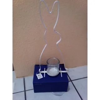 Deko Hase Metall Osterhase Dekoration Ostern Windlicht auch für Haus und Garten Außenbereich 42 cm