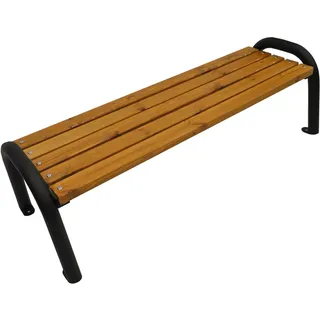 PRIMARIO Gartenbank Ohne Lehne Park Holz Massiv Sitz Garten Balkon Metall Wetterfest Robust Stabil Langlebig Gartenmöbel Erwachsene und Kinder Outdoor (Eiche, 200, CE)