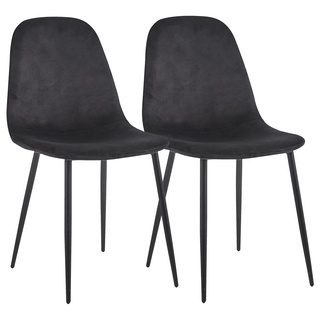 Vcm 2Er Esszimmerstühle Skandinavischer Gepolsterter Küchenstuhl Stühle Esszimmer Esstischtisch Rückenlehne Fiolo (Farbe: Anthrazit)