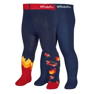 Playshoes Strumpfhose Feuerwehr 2er Set in Marine | Gr.: 62/68