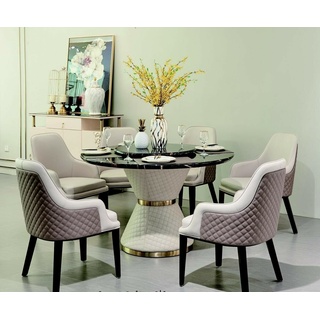 JVmoebel Esstisch, Runder Esstisch Rund Tisch Wohnzimmer Küche 130cm Luxus weiß