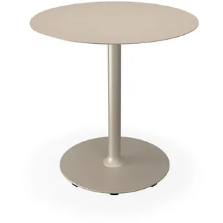 HOUE - Pico Gartentisch, Ø 74 cm, Gestell rund, beige