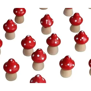 36 Stk Fliegenpilze 2,2cm Pilze Holz Fliegenpilz Glücksbringer Deko Glückspilze Herbstdeko Weihnachtsdeko Tischdeko Dekopilze Holzpilze Basteln Pilz Streuteile Fliegenpilz Streu Silvesterdeko