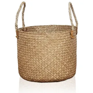 Lycce Wäschekorb Aufbewahrungsbox RONG Wäschekorb Seegras mit praktischen Tragegriffen, drei verschiedene Größen 30 l | 36 cm x 30 cm