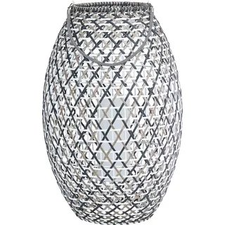 Dehner Laterne Metall / Kunststoff Ø 41 cm Höhe 63 cm Solar schwarz / weiß
