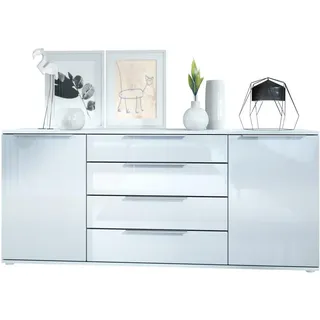 Vladon Porto 166,5 x 72,5 x 35 cm Weiß matt/Weiß Hochglanz
