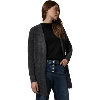 CECIL Damen B253798 Langer Bouclé Cardigan, Charcoal Grey Melange, L EU - L