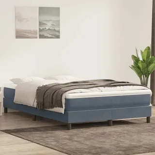 vidaXL Boxspringbett 140 x 220 cm Dunkelgrau