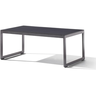 Sieger Loungetisch mit Glasplatte 110x60x44 cm - /Eisengrau - Glas/Aluminium - 60