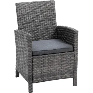 Greemotion Tessin Polyrattan Gartensessel 65 x 59 x 90 cm grau inkl. Kissen