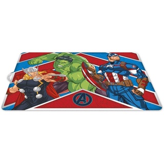 Marvel Avengers Thor Hulk Captain America Tischset für Kinder, Blau und Rot