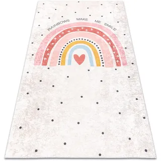 RugsX Junior 51300.802 Regenbogen, Punkte, für Kinder, Anti-rutsch - Beige 80cm 150cm