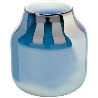 [W] Ferrata Vase H24,5 D22 cm mittel Arctic Blue/met.