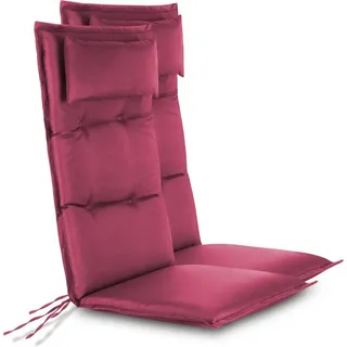 Aspero Hochlehnerauflage 2 Hochlehner Stuhlauflagen Sitzpolster, (Set), Wasserdicht grau