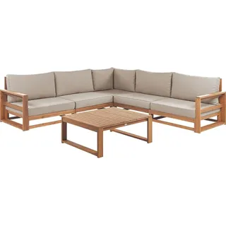 Beliani Lounge Set 5-Sitzer 0 x 0 x 0 cm Braun/Grau/Beige