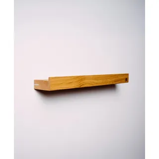 Kawentsmann Holz Schweberegal FIERS Eiche – Wandregal Brett mit Stahlkante, Wandboard Holz für Wohnzimmer, Küche & Büro | Regalbrett Eiche (250 x 90 x 30 mm)