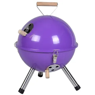 Mini BBQ Grill Holzkohle KUGELgrill Rost lila