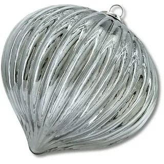 Glas Kugel Tropfen grau-schwarz 25 x 30cm Deko-Kugel Glastropfen Glaskugel