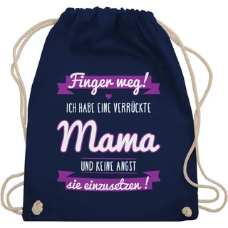 Shirtracer Turnbeutel Ich habe eine verrückte Mama lila, Statement Sprüche Kinder blau