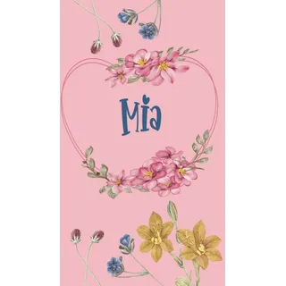 Mia: Schönes Geschenk Notizbuch personalisiert mit Namen Mia, perfektes Geburtstag für Mädchen und Frauen 6x9 Zoll,110 Seiten