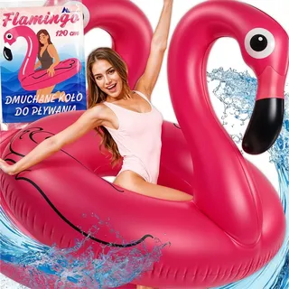 Kuketo | Schwimmring Flamingo 120 cm – XXL Aufblasbarer Schwimmreifen Für Kinder & Erwachsene – Lustiges Badezubehör Für Pool, Strand & Urlaub