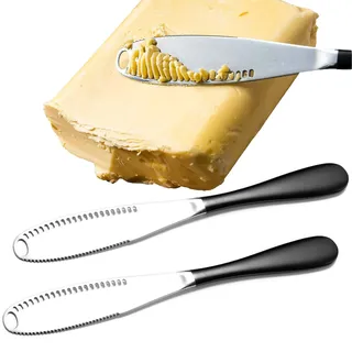 Buttermesser für kalte Butter, Edelstahl, 3-in-1, Küchenhelfer und -werkzeuge, Messer, Multifunktions-Buttermesser, 2 Stück