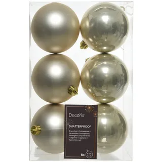 Decoris Bruchsichere Weihnachtskugeln Perle Mit Matt- Und Glanzfinish 8 Cm - 6 Stück