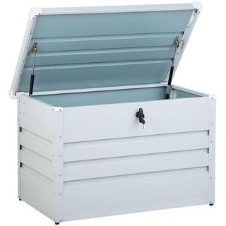 Metall-Gartentruhe 300 l hellgrau Kissenbox Auflagenbox für die Terrasse wasserdicht Aufbewahrungsbox Gartenbox Cebrosa