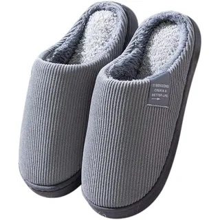 Nidddiv Weiche Herren-Hausschuhe, warm, weich, Plüsch-Flop, Flip-On-Schuhe, Hausschuhe, Herren-Hausschuhe, grau, 42 2/3 EU - 43 EU
