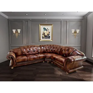 Luxus Chesterfield Oriental Ecksofa Eckcouch BRAUN Wohnlandschaft UVP*6.990,-