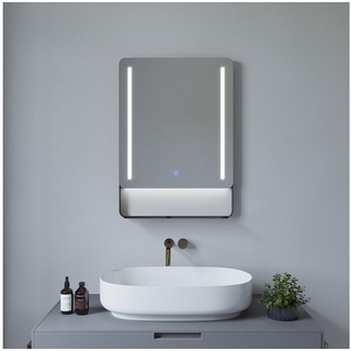 AQUABATOS Wandspiegel Badspiegel Badezimmerspiegel mit Beleuchtung Ablage 80x60 70x50cm, beschlagfrei,Kaltweiß,energiesparend,dimmbar,Touch 50 cm x 70 cm x 4 cm